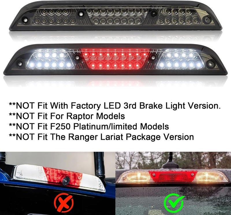 Mynoway Smoked Lens LED third Brake Light Compatible for 2015-2024 F150, 2017-2024 F250/F350/F450/F550, 2019-2024 Ranger,LED 3rd High Mount Stop Lamp with Sealing Gasket, Ventilation Holes. - Image 3